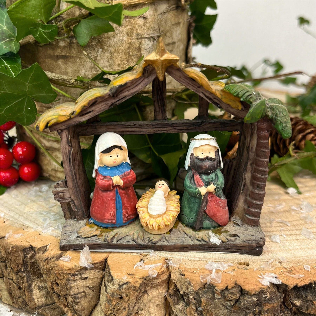 Christmas Mini Nativity Scene | Traditional Nativity Set Jesus, Mary & Joseph Nativity Set - Tophatter Daily Deals