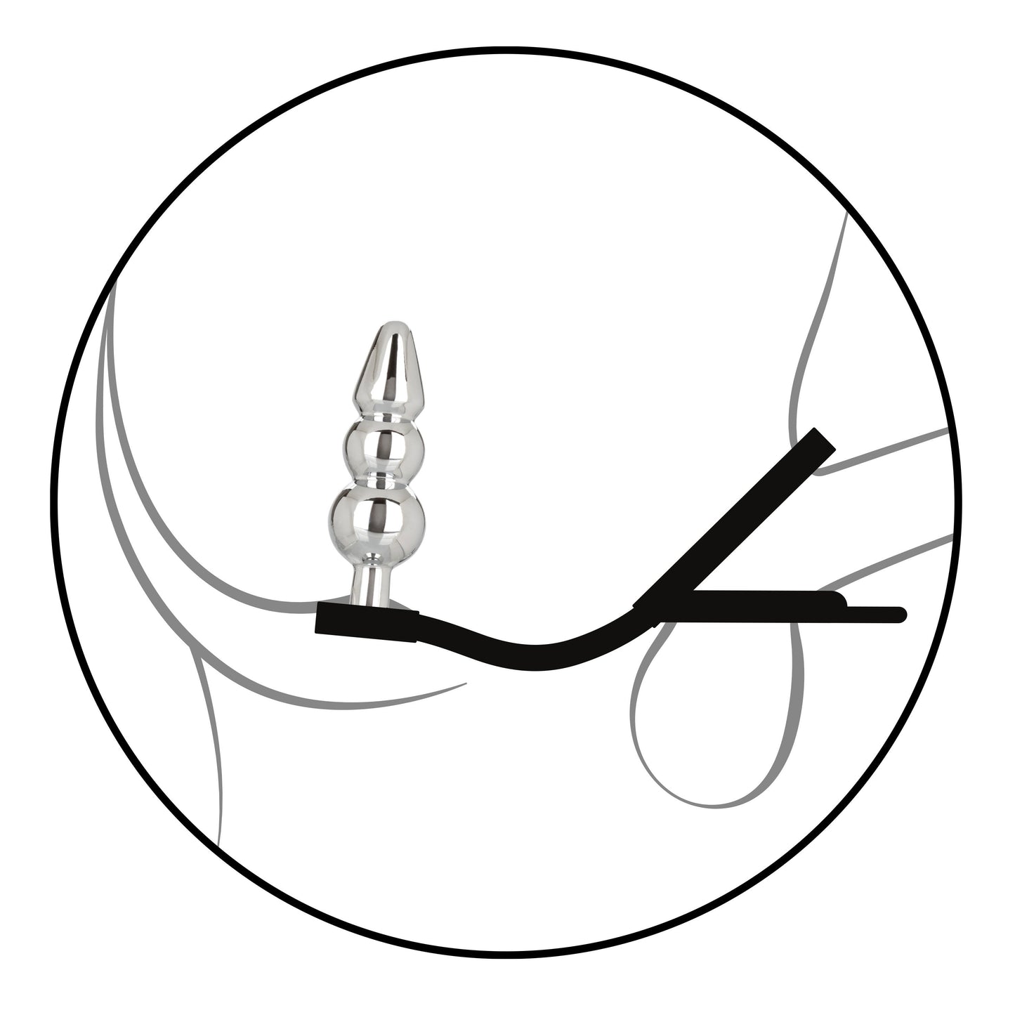 Star Fucker Beaded Plug With Stretchy Black Silicone Dual Enhancer and Silver Metal Probe > Anal Range > Prostate Plugs - Tophatter Daily Deals