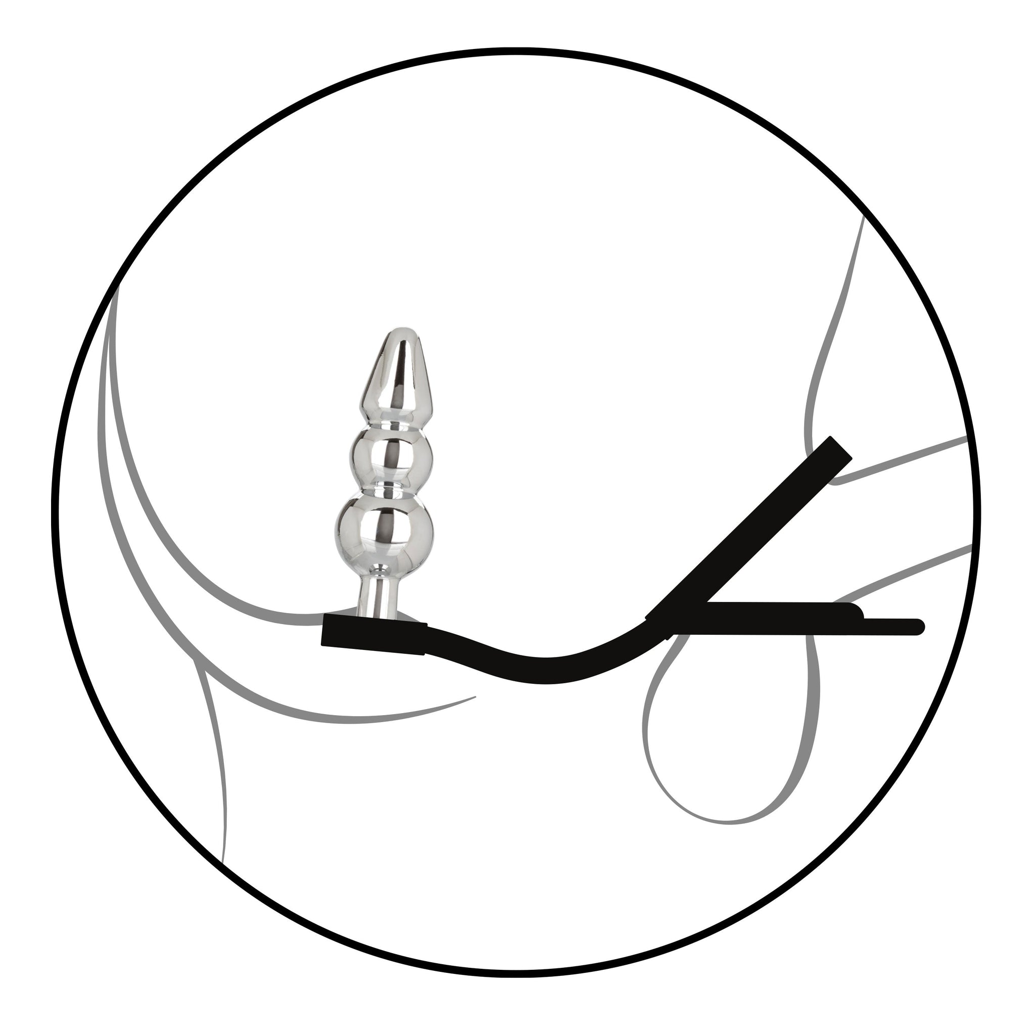 Star Fucker Beaded Plug With Stretchy Black Silicone Dual Enhancer and Silver Metal Probe > Anal Range > Prostate Plugs - Tophatter Daily Deals