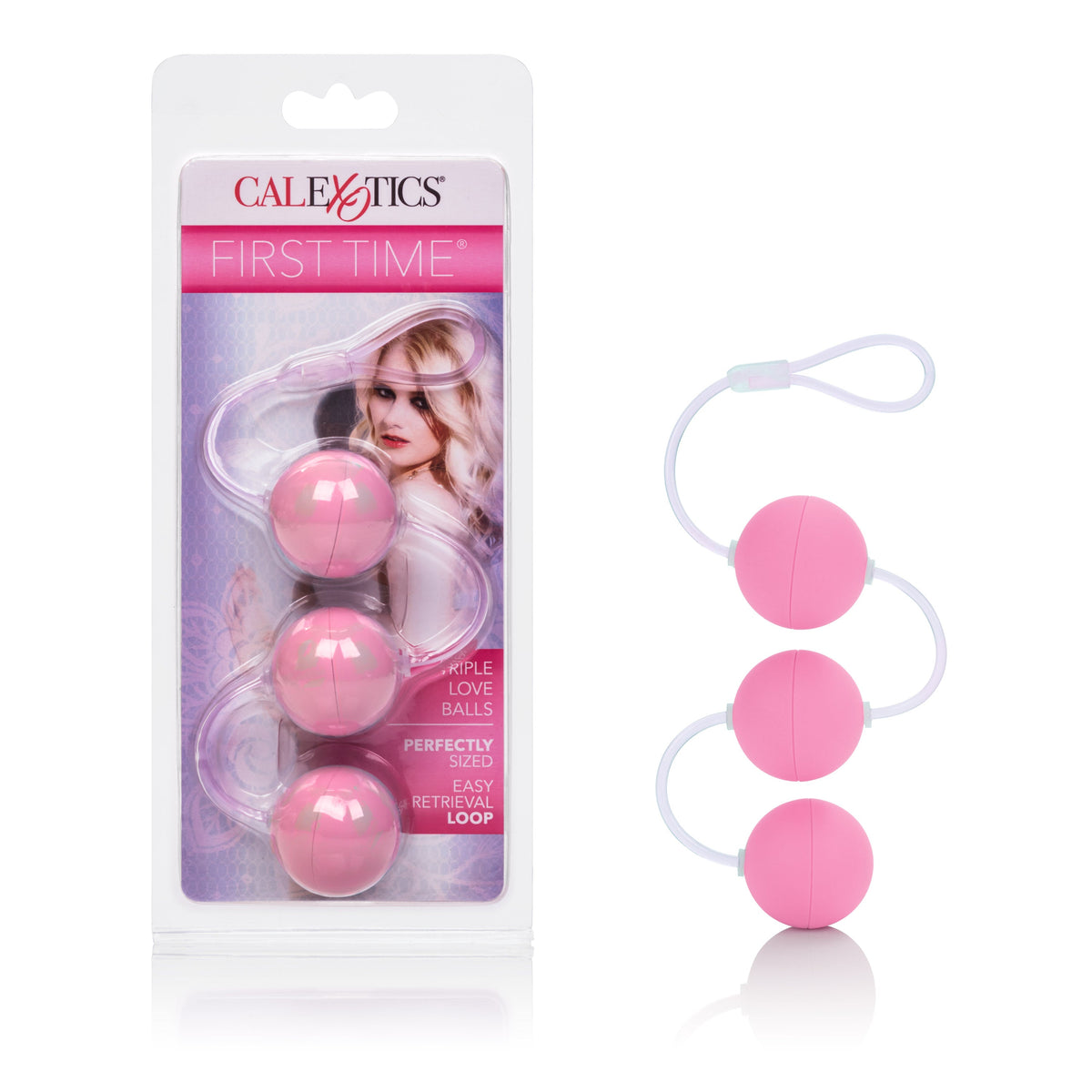First Time Love Balls Triple Lover Pink Kegel Balls Set 1.25 Inch Each with Retrieval Loop > Sex Toys For Ladies > Kegel Exercise - Tophatter Daily Deals