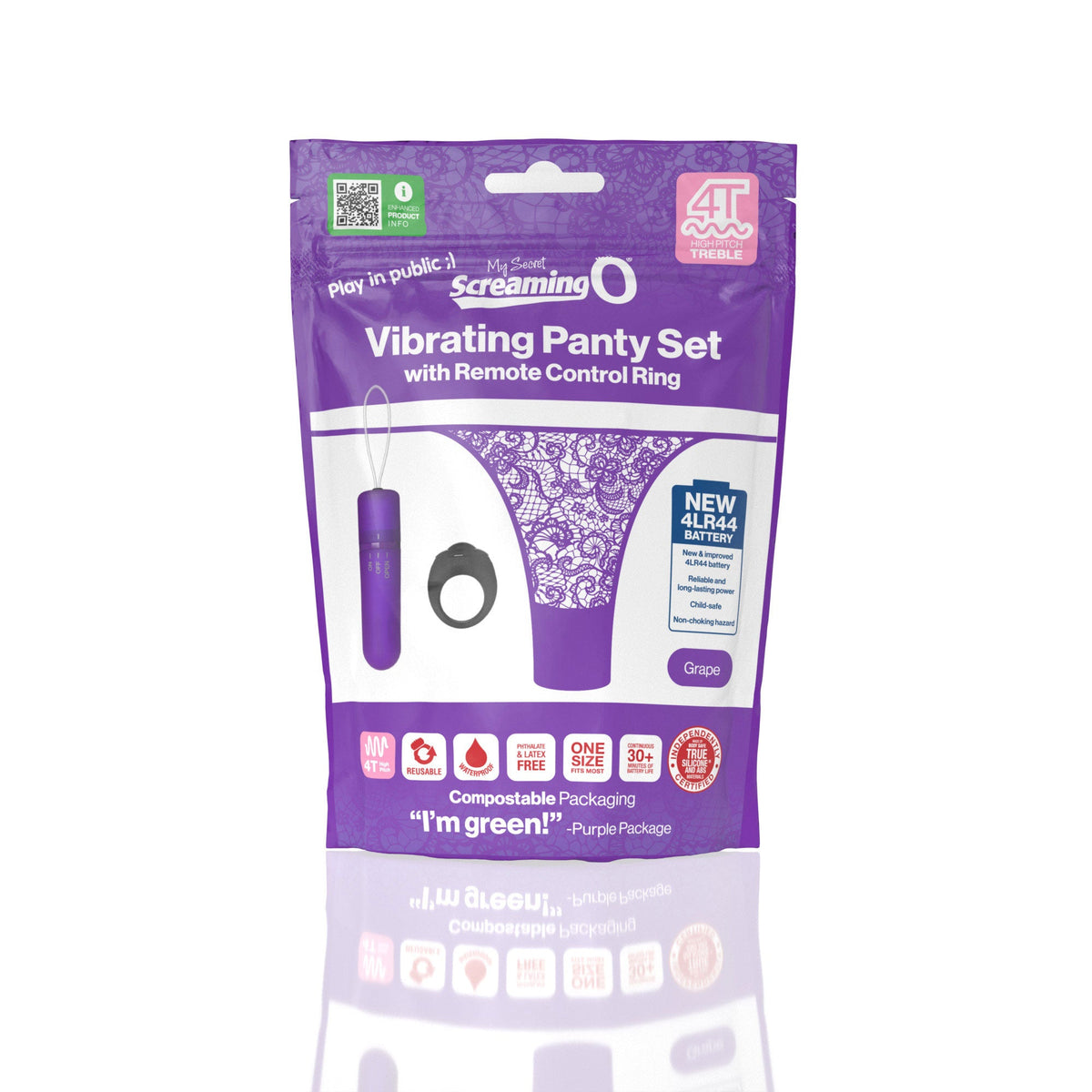 Vibrating Panty Set W/ Remote Ring 4t High Pitch Treble (Grape) > Sex Toys For Ladies > Panty Vibes - Tophatter Daily Deals