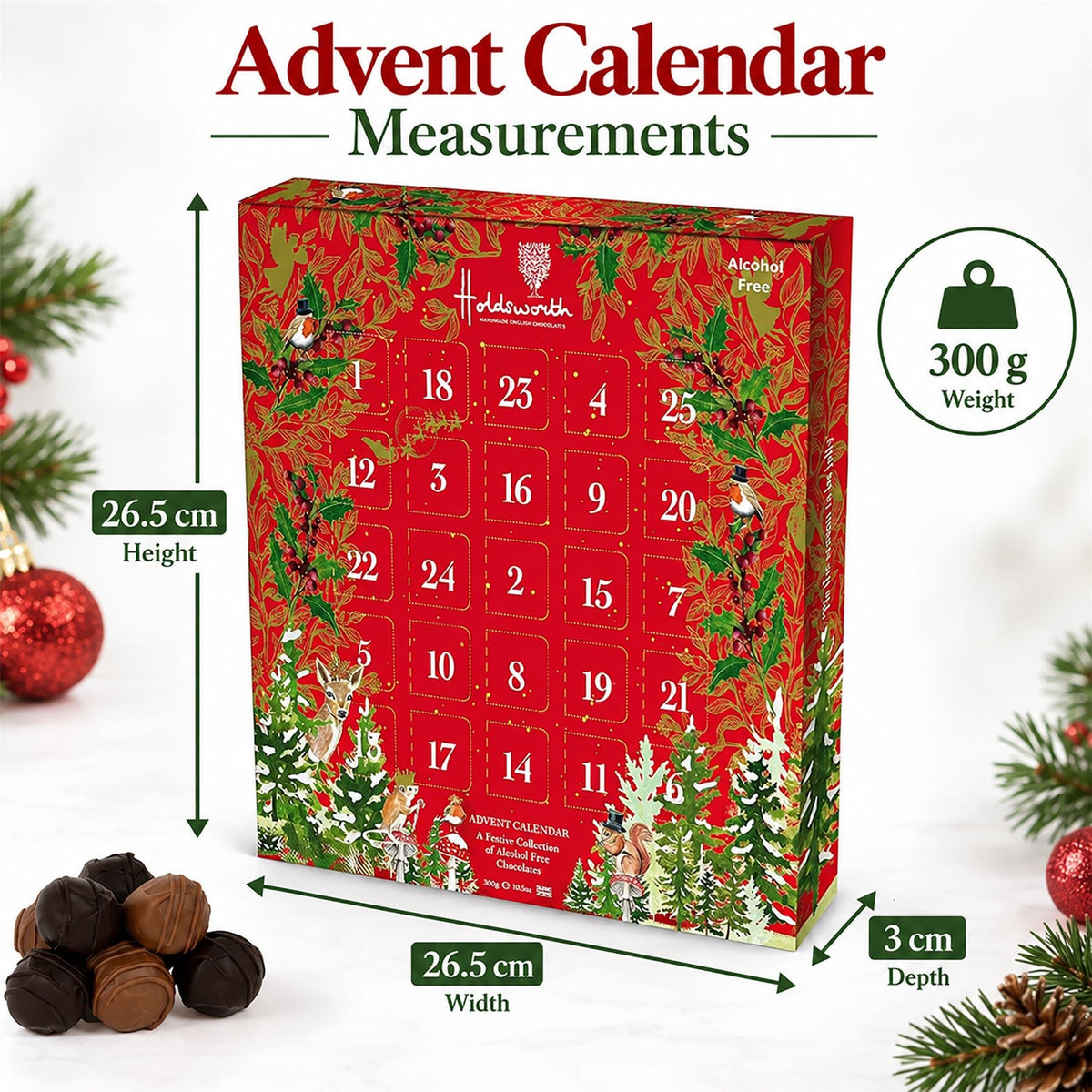 Holdsworth Chocolates Luxury Christmas Advent Calendar, Caramel Truffles Advent Calendar - Tophatter Daily Deals