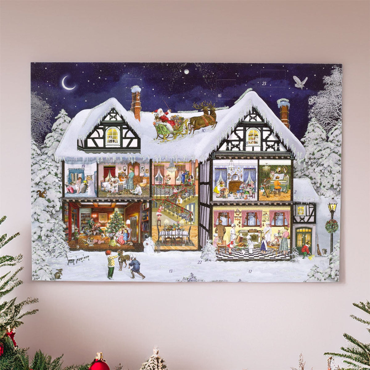 Nostalgic Christmas Time Advent Calendar | Traditional Advent Calendar - A3 Advent Calendar - Tophatter Daily Deals