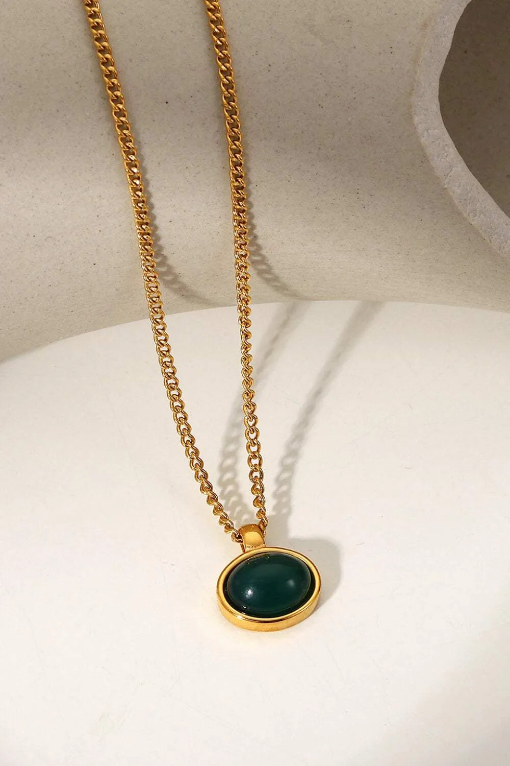 Natural Stone Geometric Pendant Necklace Necklaces - Tophatter Daily Deals