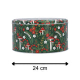 Woodland Mushroom Cake Tin | Round Metal Storage Tin For Bakers - 24 x 12cm Tin - Tophatter Daily Deals