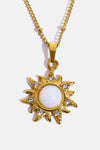 Opal Sun Pendant Stainless Steel Necklace Necklaces - Tophatter Daily Deals