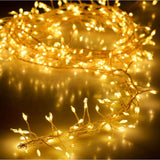 Silver Wire Cluster Lights | Indoor Outdoor 100 LED Warm White Fairy Lights Fairy Lights - Tophatter Daily Deals