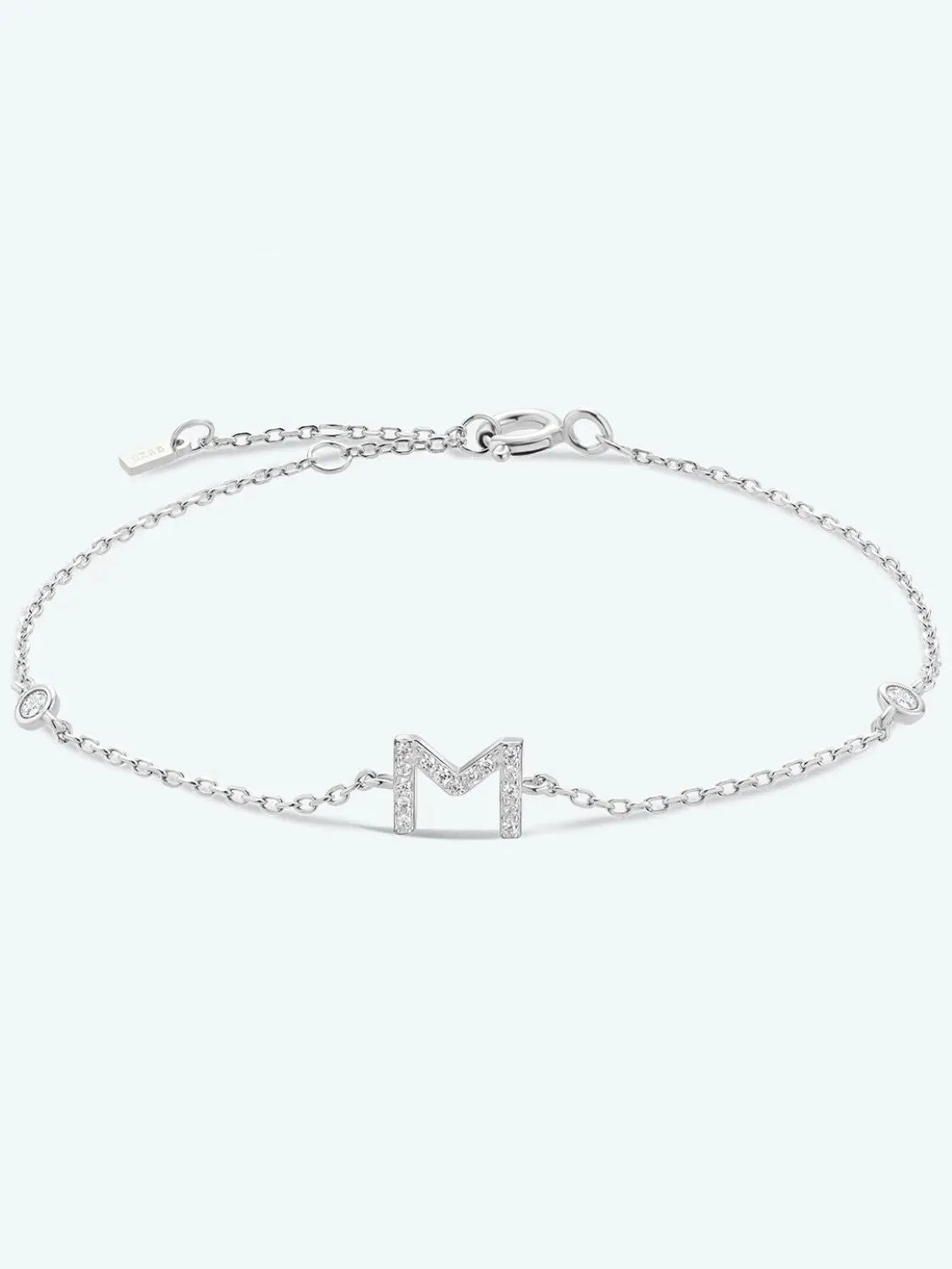 L To P Zircon 925 Sterling Silver Bracelet M-Silver One Size Bracelets - Tophatter Daily Deals