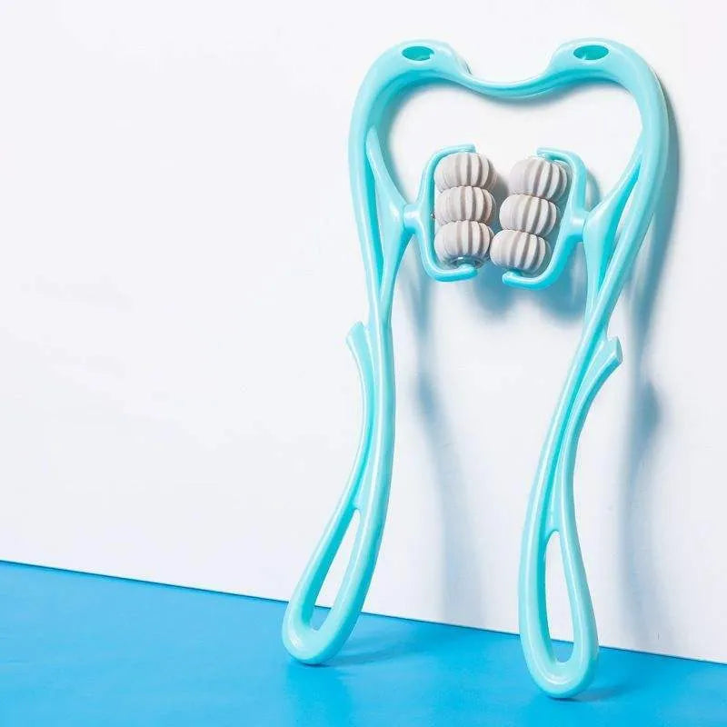 RollRelief: Multifunctional Six-Wheel Neck Massager Blue Massagers - Tophatter Daily Deals