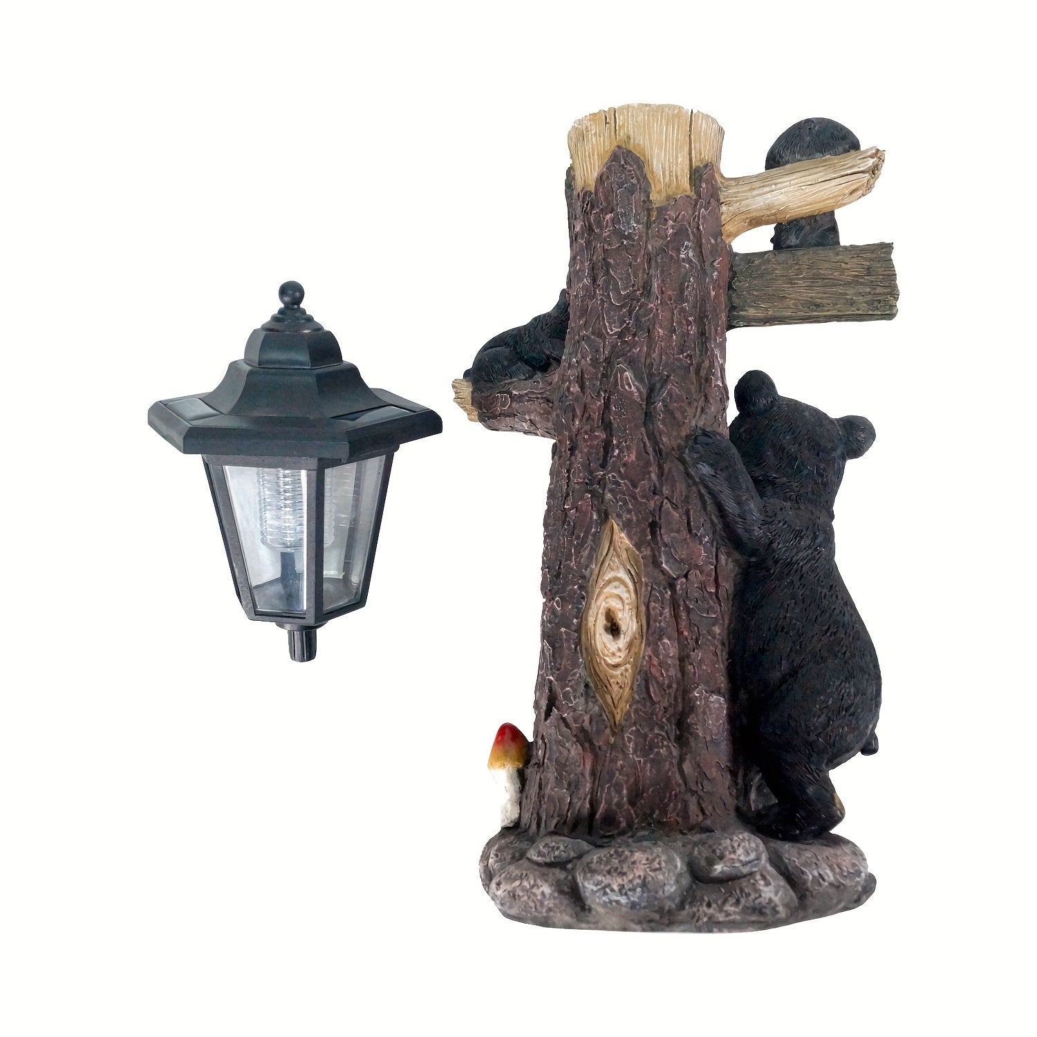 Solar Resin Bear Statue with LED Lights Lawn Ornaments & Garden Sculptures - Tophatter Daily Deals