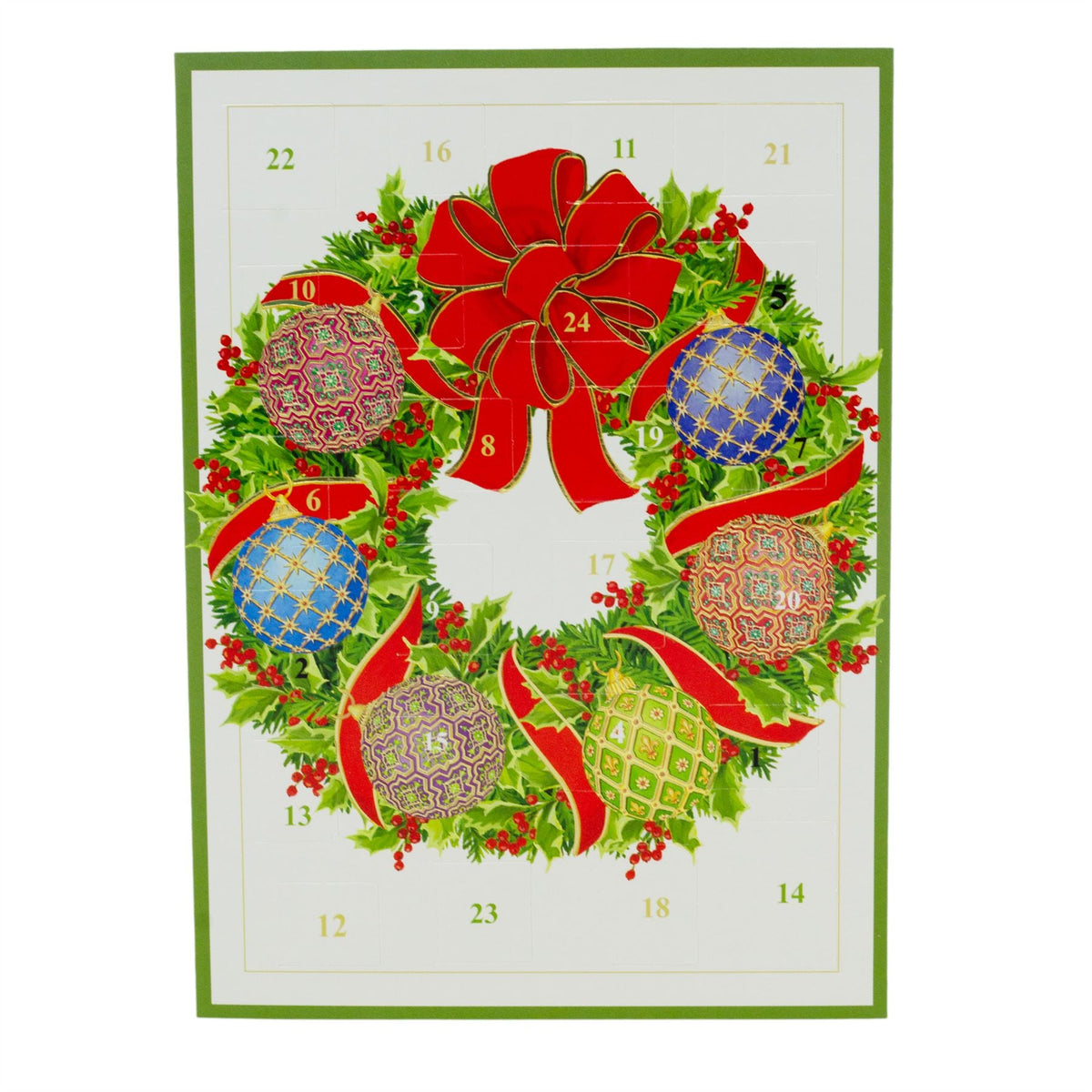 Imperial Wreath Advent Calendar Card with Envelope | Christmas Advent Calendar Advent Calendar - Tophatter Daily Deals