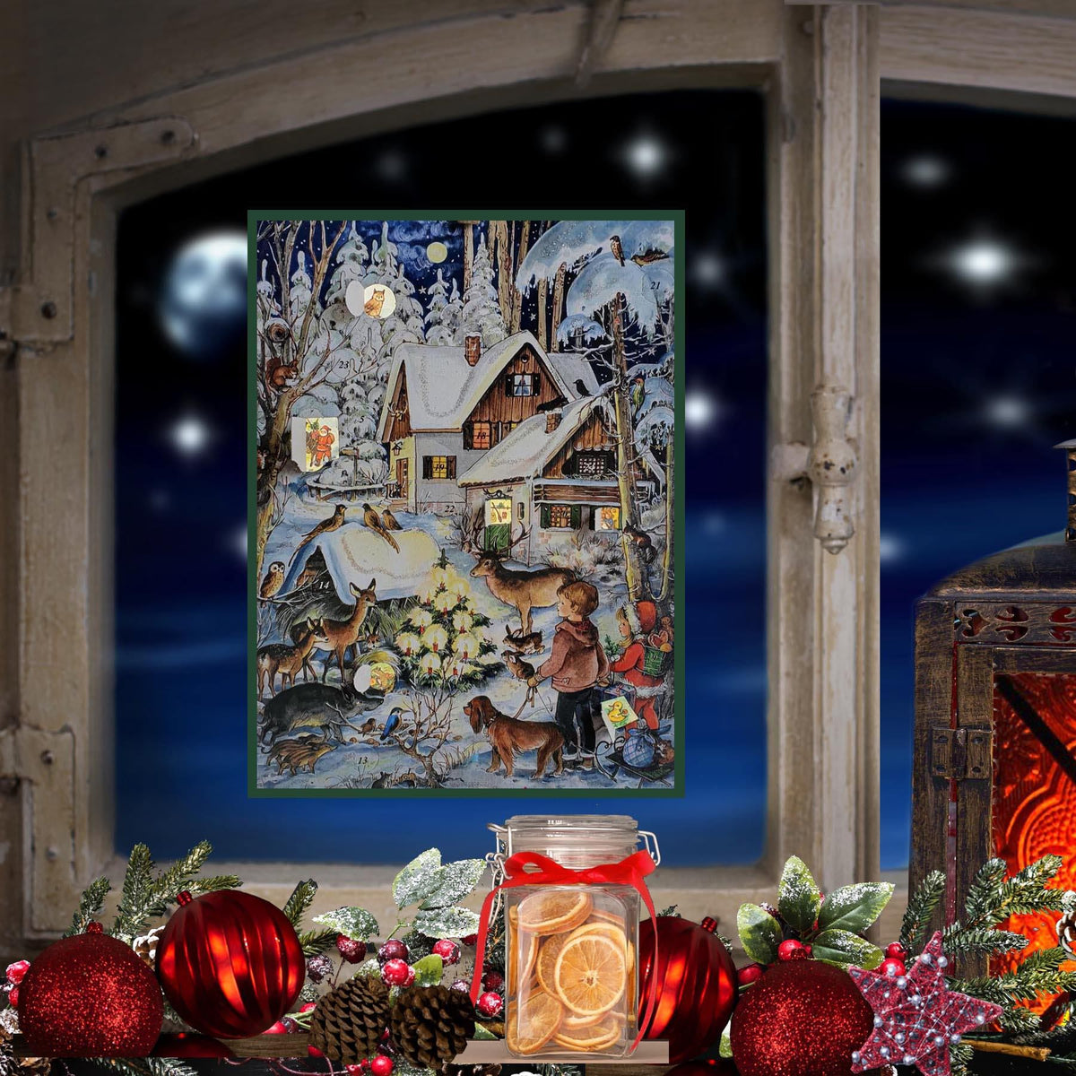 Nostalgic Winter with the Animals A4 Traditional Christmas Paper Advent Calendar Advent Calendar - Tophatter Daily Deals