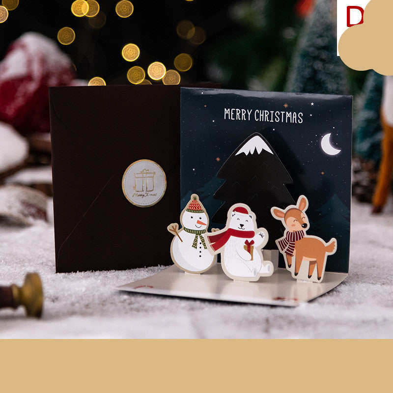 3D Three-dimensional Greeting Card Creative Christmas Eve Section DHK011 0 - Tophatter Daily Deals