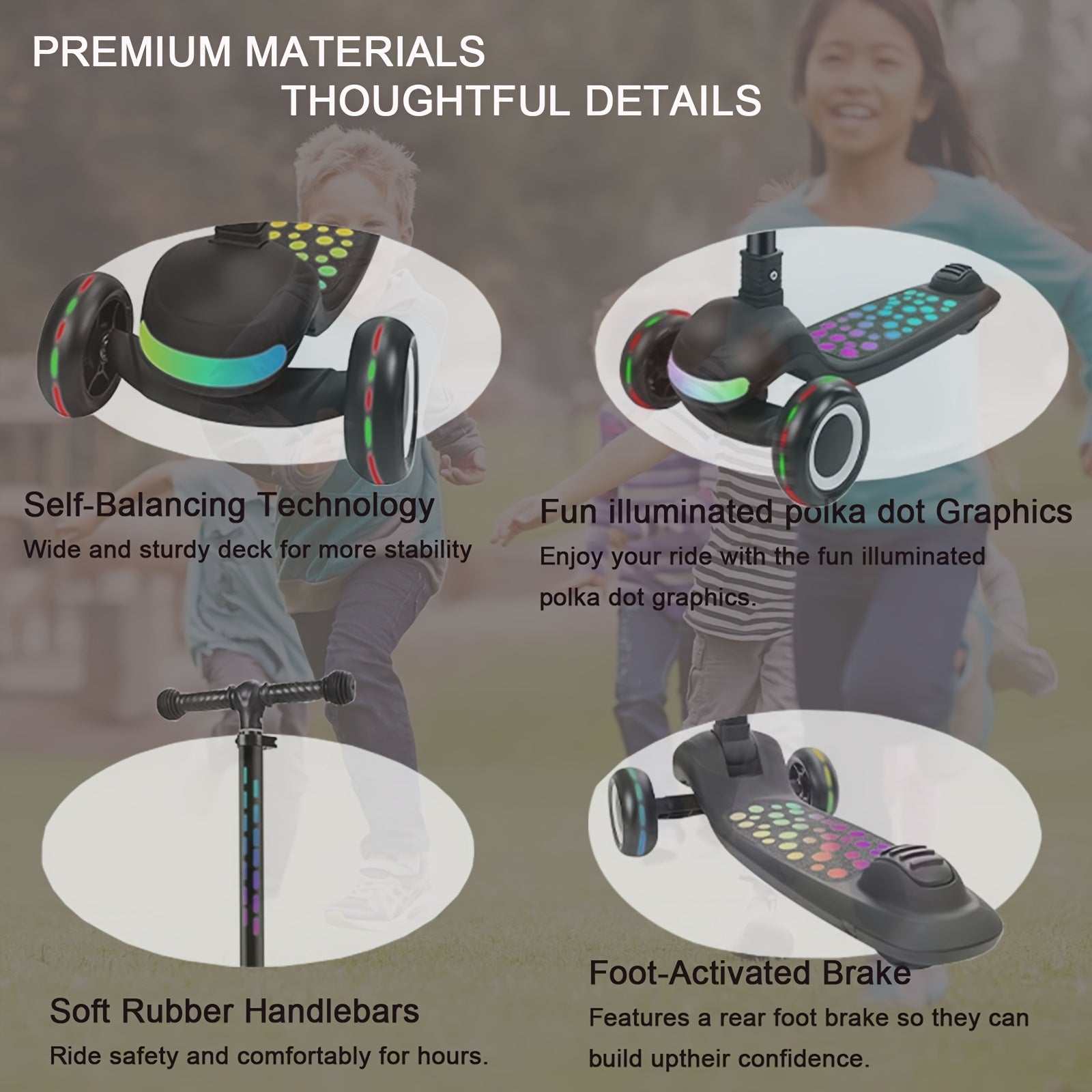 Kids Scooter Adjustable Height with LED Wheels Riding Scooters - Tophatter Daily Deals