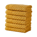 Cotton Diamond Waffle Weave Bath Towel Set - Grayson Collection Hand Towel (Pack of 6) Marigold Bath - Tophatter Daily Deals