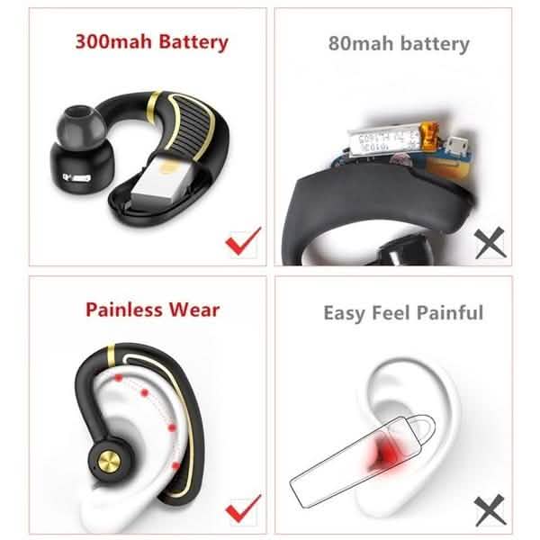 Earhook Business Earphone with Mic In-Ear Headphones - Tophatter Daily Deals