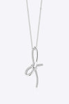 Zircon Bow Pendant Necklace Silver One Size Necklaces - Tophatter Daily Deals