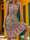 Perfee Printed Tie Neck Sleeveless Dress Casual Dresses - Tophatter Daily Deals