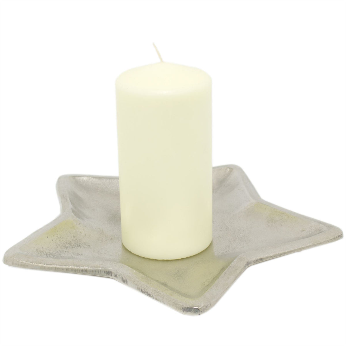 Stunning Silver Metal Candle Tray Tealight Holder Display Plate 35cm Tray - Tophatter Daily Deals