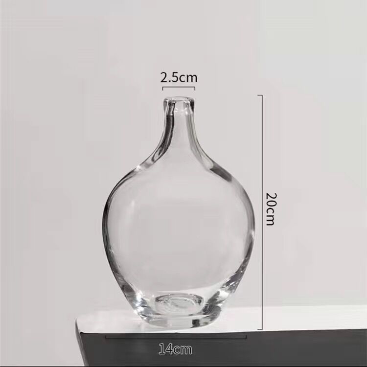 Big Glass Vase Living Room Dried Flowers Nordic Ins Style Glass Trumpet transparent 0 - Tophatter Daily Deals