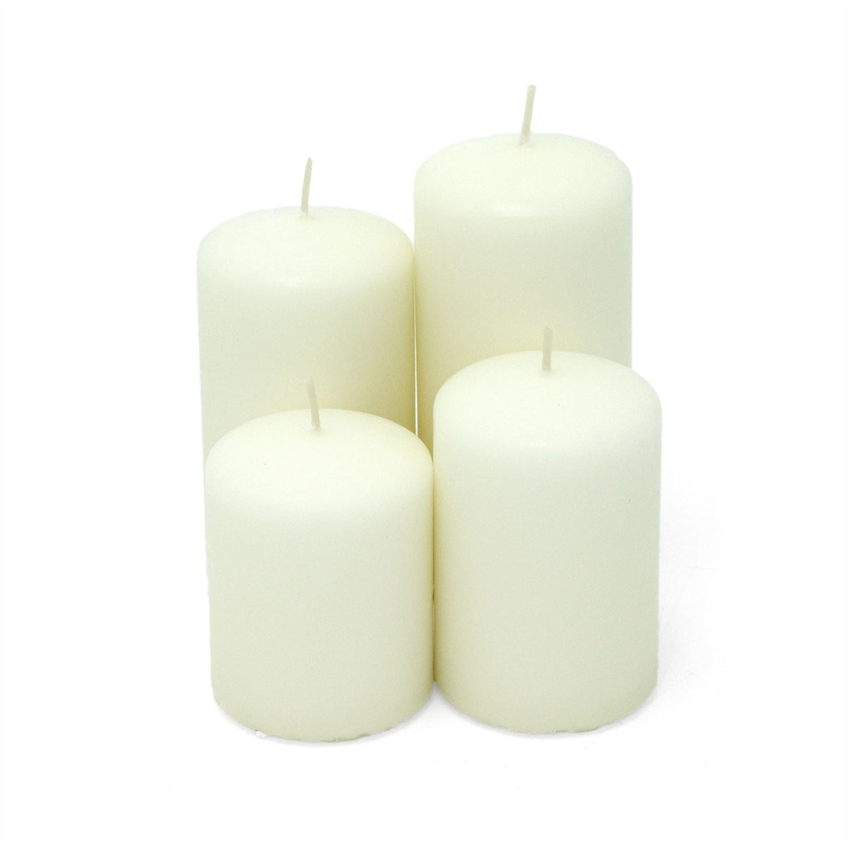 Set of 4 Unscented Ivory Pillar Candles | Long-Burning Candles for Home & Events Candle - Tophatter Daily Deals