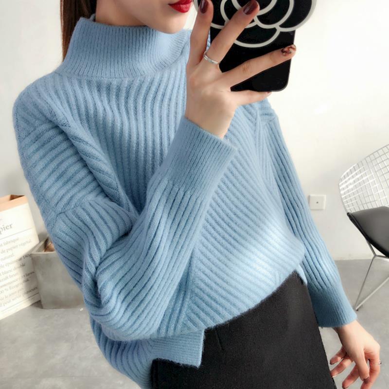 Soft Women’s Sweater - Loose Half High Collar, Ribbed Knit Blue One size 3D Changing Face Moving Picture Frame - Tophatter Daily Deals