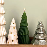 Green Christmas Tree Shaped Candle | Unscented Novelty Xmas Tree Candle - 17cm Candle - Tophatter Daily Deals
