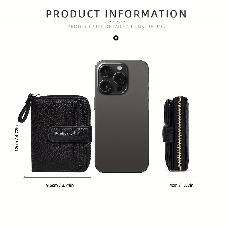 Compact Zip Bifold Wallet with Snap Card Flap and ID Windows Handbags & Wallets - Tophatter Daily Deals
