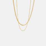 18K Gold-Plated Double-Layered Necklace Necklaces - Tophatter Daily Deals