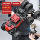 Alloy Remote Control Off-road Vehicle Four-wheel Climbing Rechargeable Racing Car 8K Red 38cm 0 - Tophatter Daily Deals