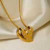 Inlaid Zircon Heart Stainless Steel Necklace Necklaces - Tophatter Daily Deals