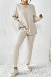 Dropped Shoulder Top and Pants Lounge set Loungewear Sets - Tophatter Daily Deals