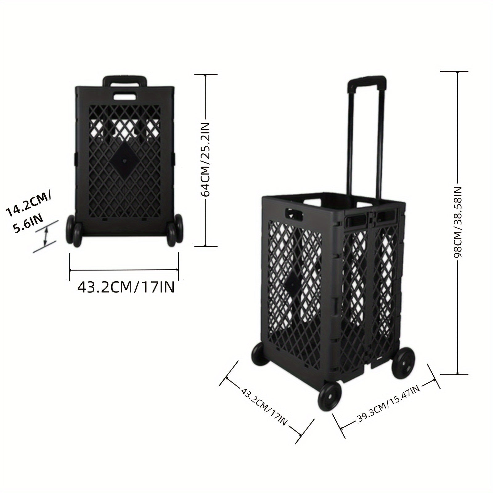 Foldable Storage Cart with Wheels Kitchen & Dining Trolleys - Tophatter Daily Deals