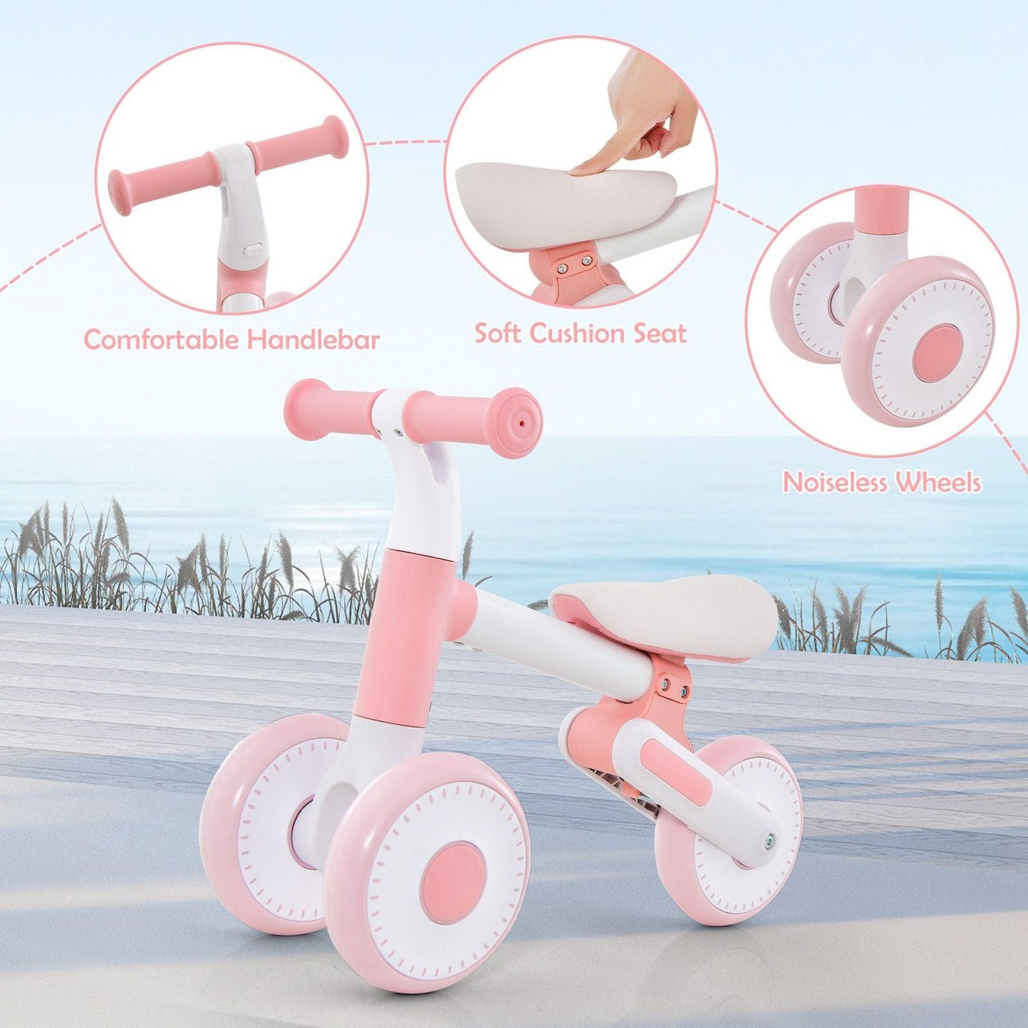 Baby Balance Bike - Toddler Walker Training Bicycle with Adjustable Seat Baby & Toddler - Tophatter Daily Deals