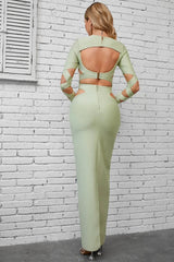Cutout Round Neck Maxi Wrap Dress Cocktail Dresses - Tophatter Daily Deals