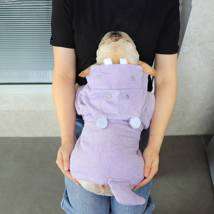 Bathing Supplies Quick Drying Absorbent Towel Pet Bathrobe Purple 0 - Tophatter Daily Deals