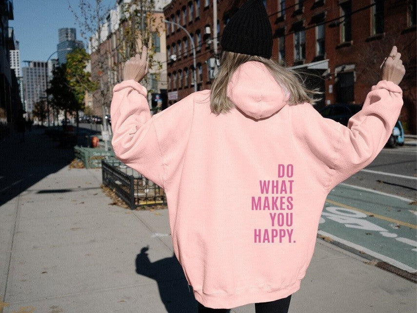 Oversized Women's Hoodie - Loose Back Print, Polyester Pink red plum red text 3D Changing Face Moving Picture Frame - Tophatter Daily Deals