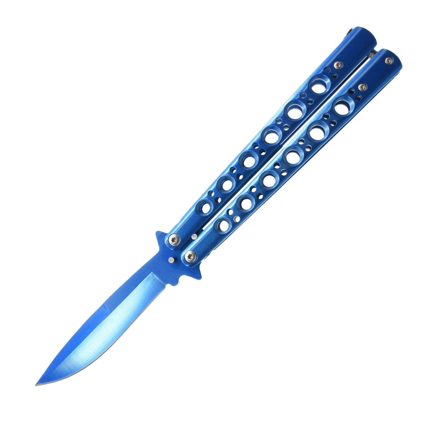 9.25" Butterfly Knife Blue Knife - Tophatter Daily Deals