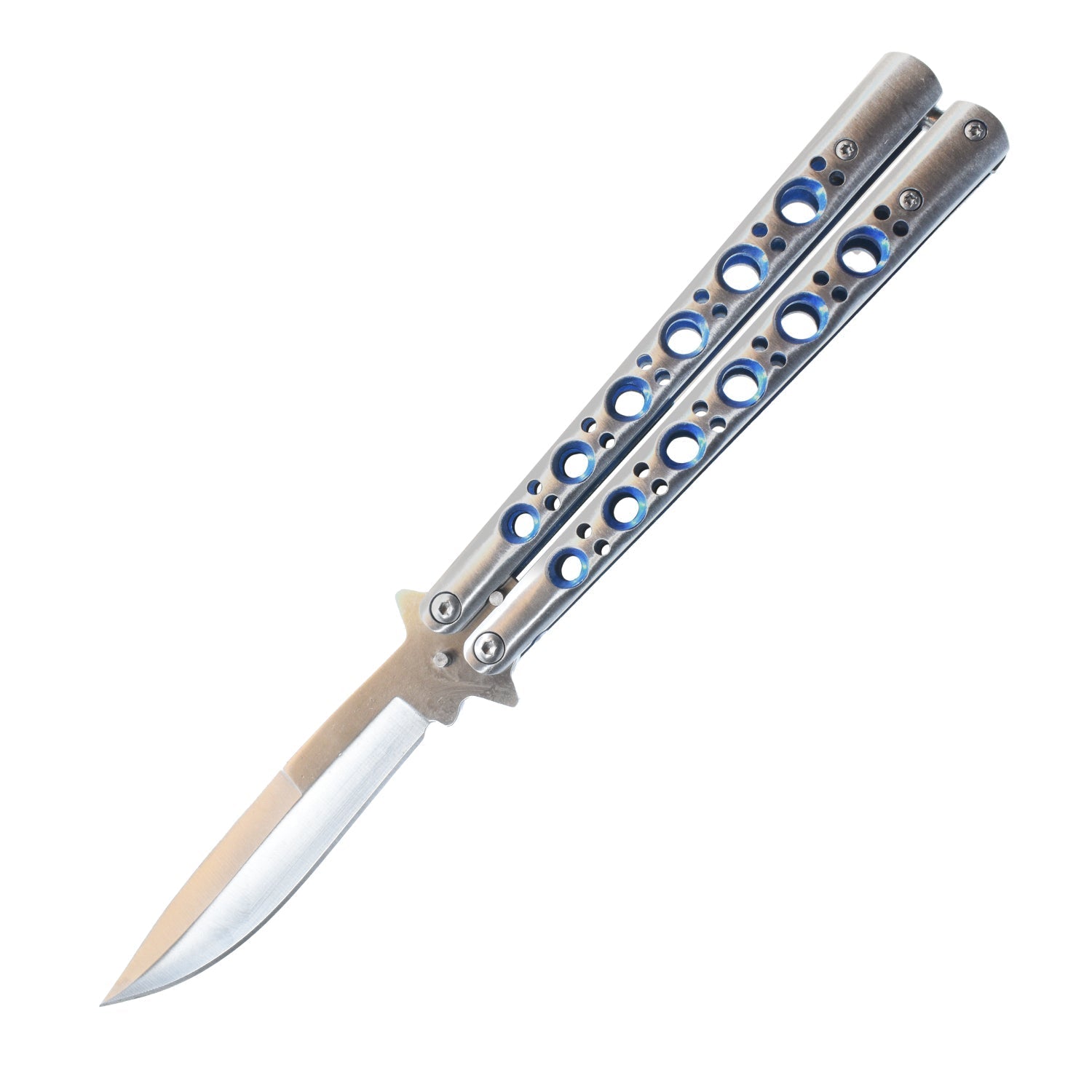 9.25" Butterfly Knife Silver Knife - Tophatter Daily Deals