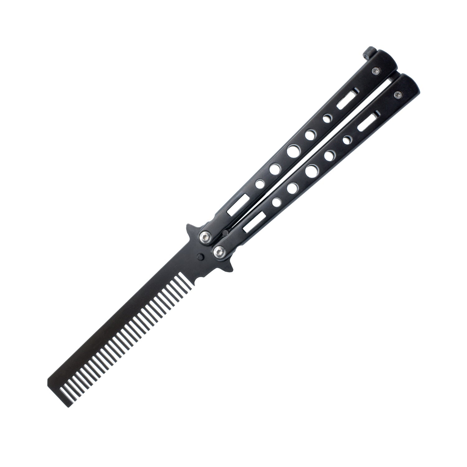 8.75" Butterfly Comb Knife Black Knife - Tophatter Daily Deals