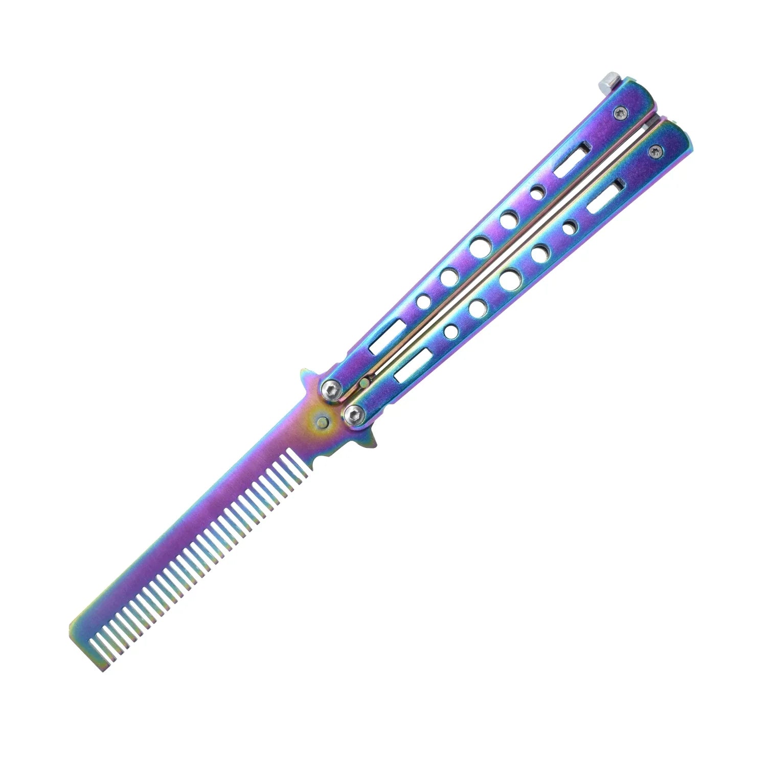 PRACTICE- Butterfly Comb Knife (BALISONE) RAINBOW - Tophatter Daily Deals