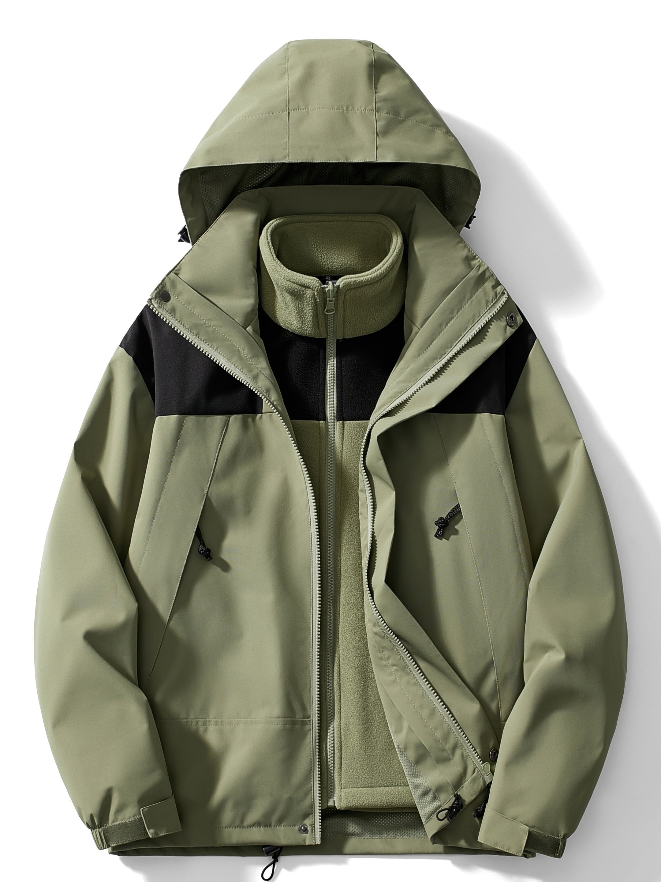 Waterproof Women’s 3-in-1 Jacket - Relaxed Fleece Winter Green - Tophatter Daily Deals