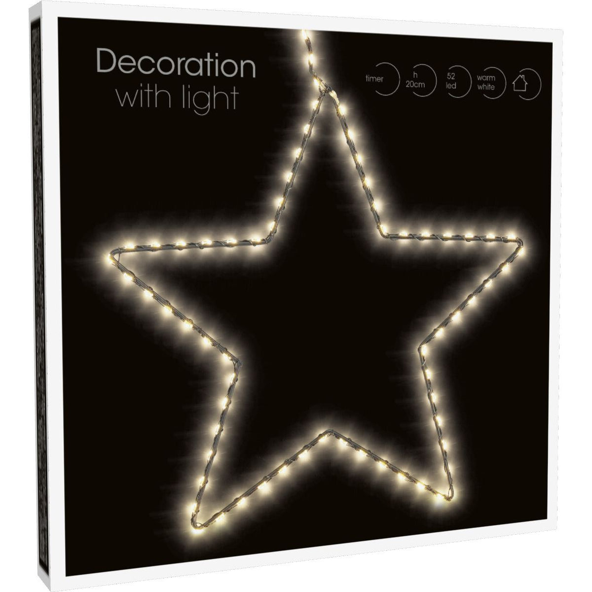 Small Silhouette LED Christmas Star | 52 LED Star Light Window Decoration - 20cm LED Light - Tophatter Daily Deals
