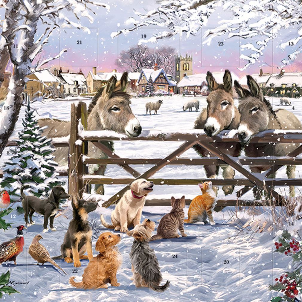 Picture Perfect Christmas Advent Calendar | Traditional Animal Advent Calendar Advent Calendar - Tophatter Daily Deals