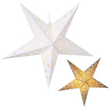 White LED Christmas Star | Christmas Paper Star Light Hanging Decoration - 60cm LED Light - Tophatter Daily Deals