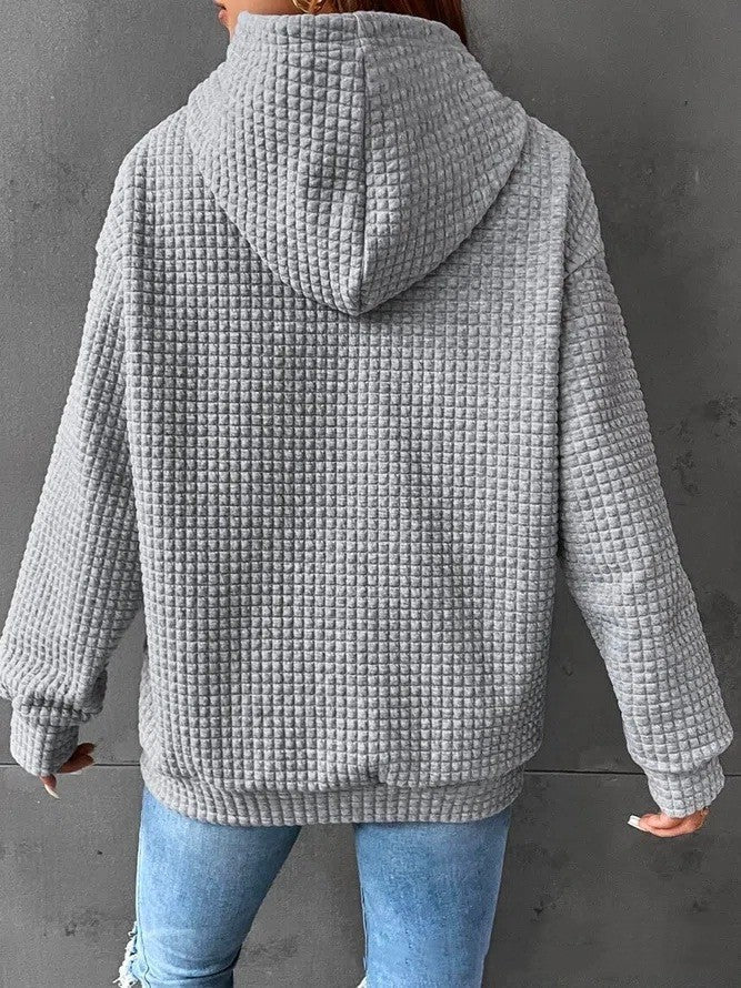 Soft Cozy Women’s Hoodie Sweater - Waffle Knit Layering 3D Changing Face Moving Picture Frame - Tophatter Daily Deals