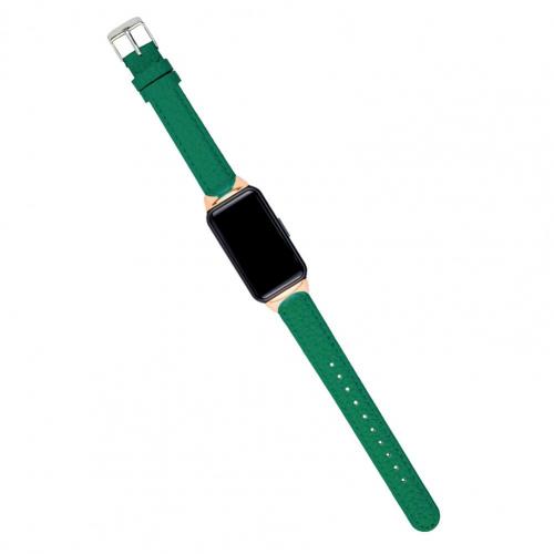Bracelet Leather Strap With Lychee Pattern Green 0 - Tophatter Daily Deals