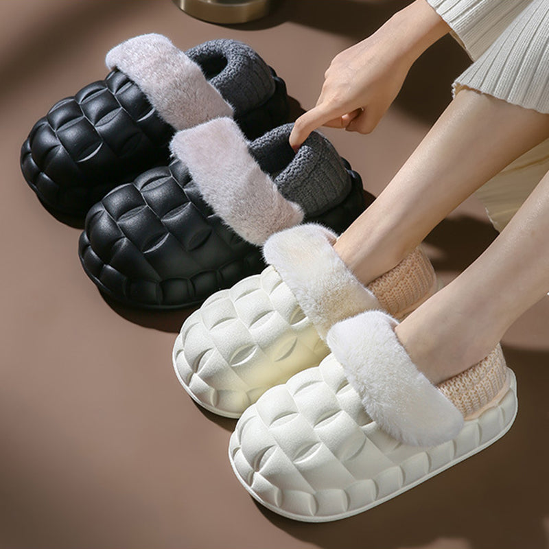 Bubble Shoes With Foldable Heel Slippers Women Warm Indoor House Shoes 4 - Tophatter Daily Deals