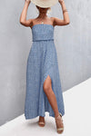 Strapless Split Maxi Dress Azure Casual Dresses - Tophatter Daily Deals