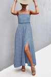 Strapless Split Maxi Dress Azure Casual Dresses - Tophatter Daily Deals
